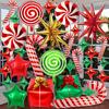 28/40Pcs Christmas Decoration Aluminum Foil Balloons Xmas Gifts 4D Inflatable Balloons Canes Candies Cute Xmas Party Ornaments