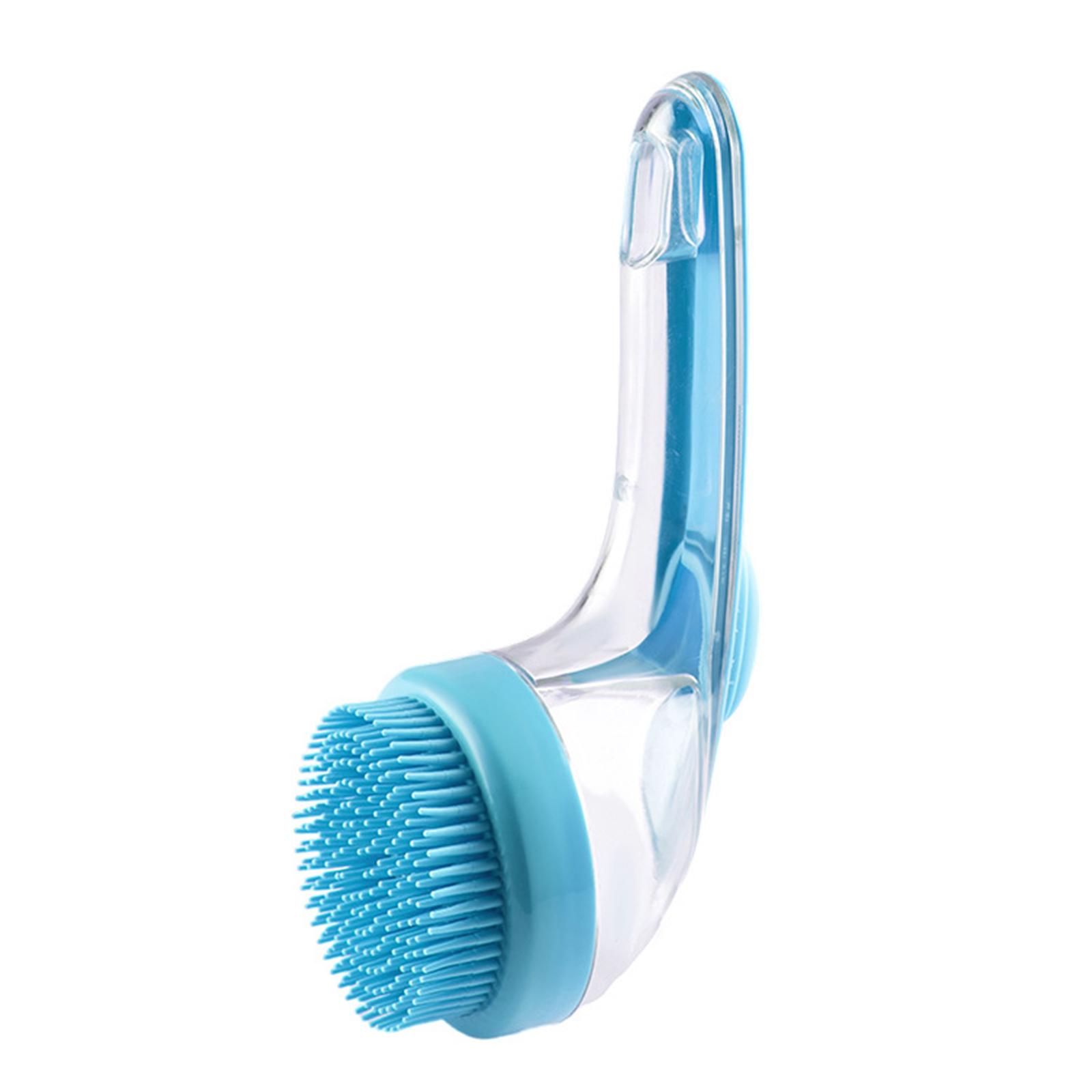 

2 in 1 Dog Bath Scrubber with Shampoo Dispenser Dog Scrubber Pet Grooming Bath Massage Brush for Grooming & Cleaning Fur Hair синий