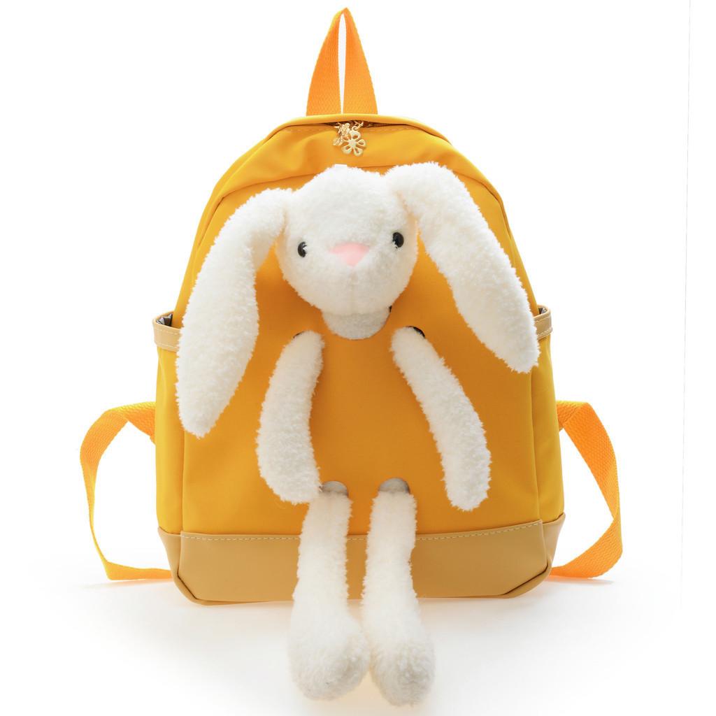 Cute Bunny Design Preschool Backpack Durable Soft Canvas Schoolbag For Kids Unisex