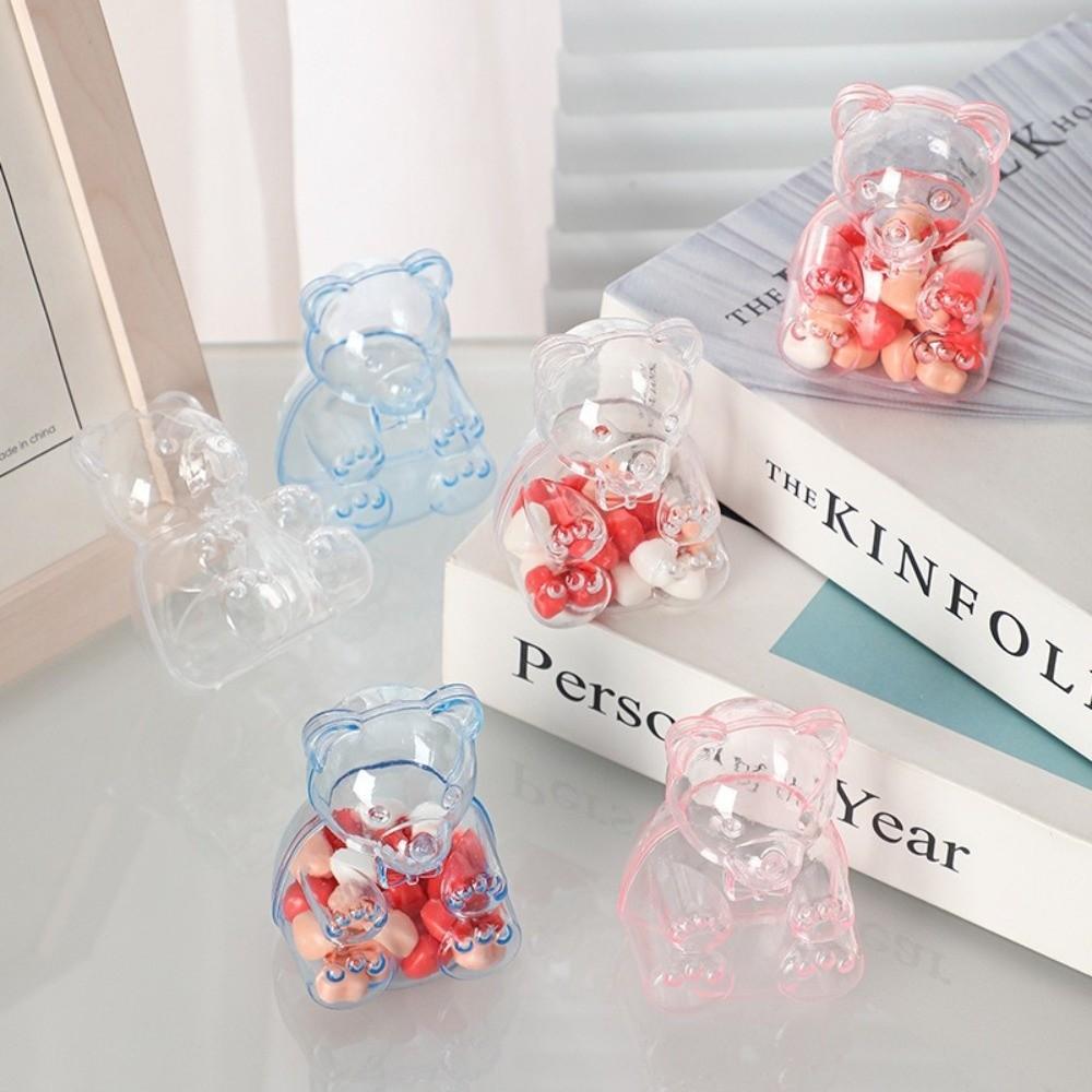 12PCS Large Gummy Bear Container Clear Reusable Bears Shaped Candy Holder Candy Storage Container Plastic Candy Boxes