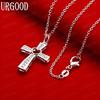 925 Sterling Silver Heart-Shaped Cross Pendant Necklace With AAA Zircon - Stylish Evening Jewelry