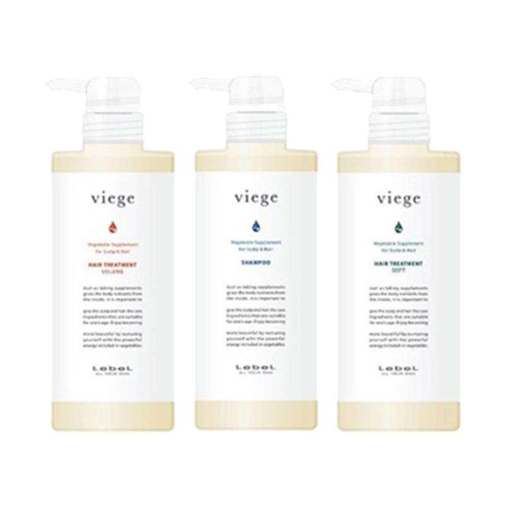 Lebel Viege Shampoo 600 ml / Volume Treatment 600 ml / Soft Treatment 600 ml