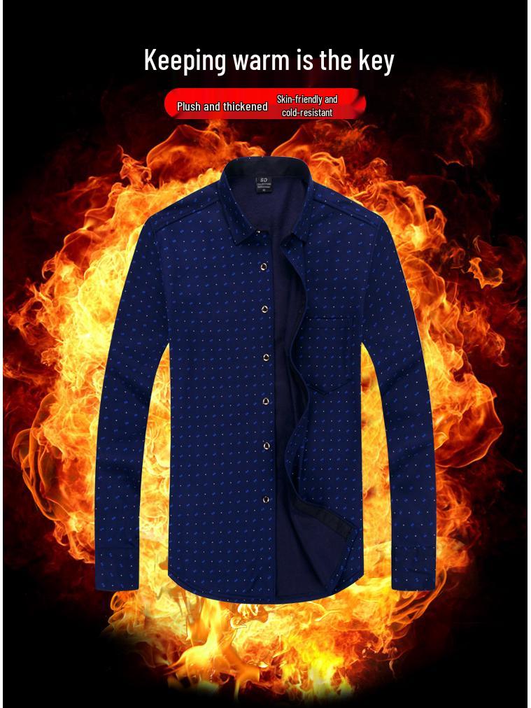 2024 Herren Kariertes Langarm Dickes Warmes Hemd für Herbst und Winter