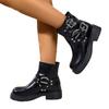 Thick-soled heightening Martin boots women's 2025 spring and autumn British style retro explosion versatile western cowboy short boots