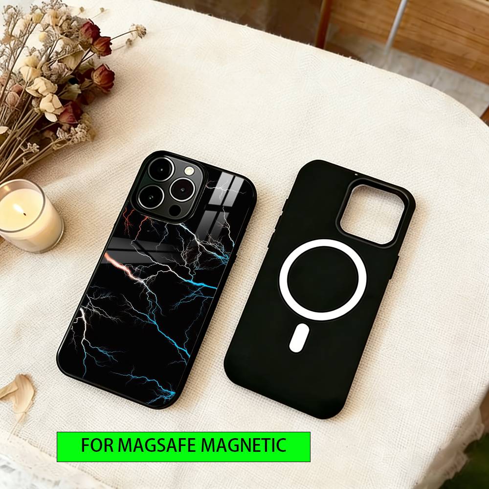 Blitztextur Handyhülle Für iPhone17,16,15,14,13,12,11 Plus,Pro Magnetisch mit Magsafe Kabelloses Laden