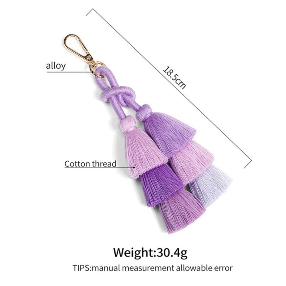 Bohemia Three-layer Tassel Pendant Exquisite Gradient Colors Key Ring  Party Favors