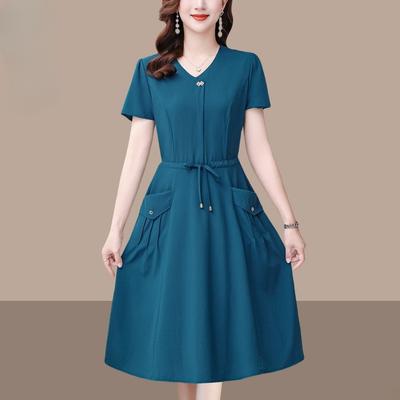 Elegantes Sommerkleid mit lockerem Schnitt für Übergrößen Damen Modisch Umstandskleid Bauch kaschierend Schlank machend Bequem