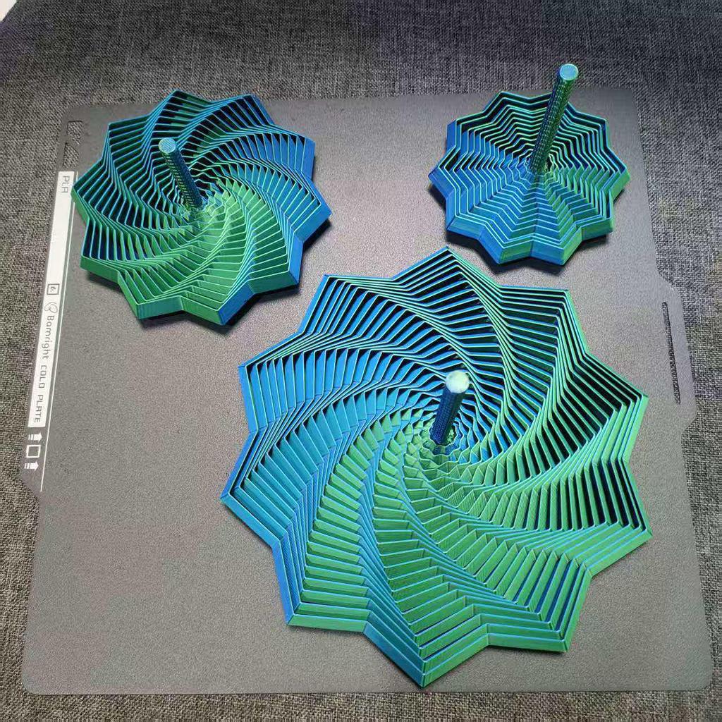 3D Radish Spiral Tower with Illusion Handle Decompression Toy