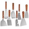 Stainless Steel Wood Handle Multi-Use Cooking Spatula: Teppanyaki, Griddle, Slotted, Steak, Triangle, Pizza, Cake, Pancake Spatula