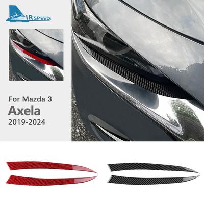 For Mazda 3 Axela BP 2019 2020 2025 2025 2025 2025 2025 Car Lamp Eyebrow Decor Trim Real Soft Carbon Fiber Sticker Accessories
