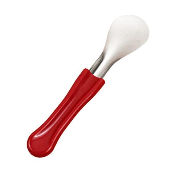 304 Stainless Steel Ice Cream Scoop Rose Shape Dessert Tool with Non-Slip Handle красный