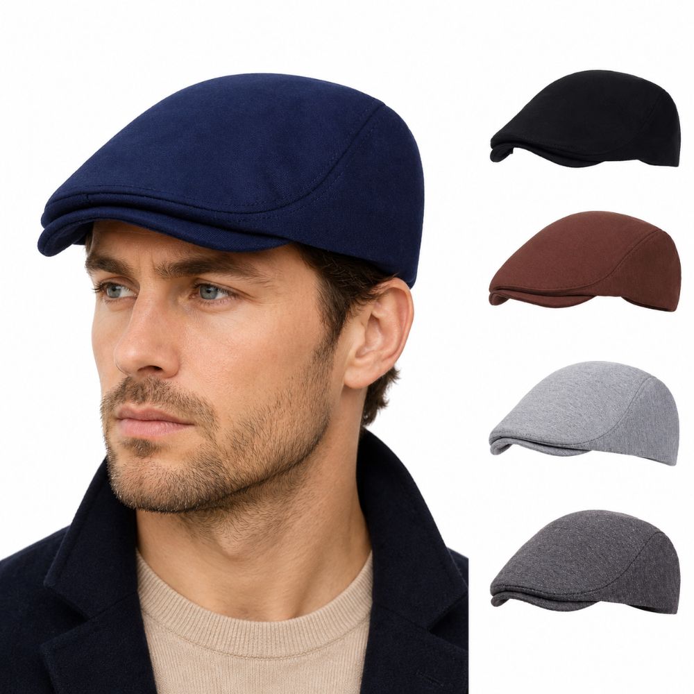 Breathable Men's Beret Hat Retro Forward Cap Literary Newsboy Cap Outdoor