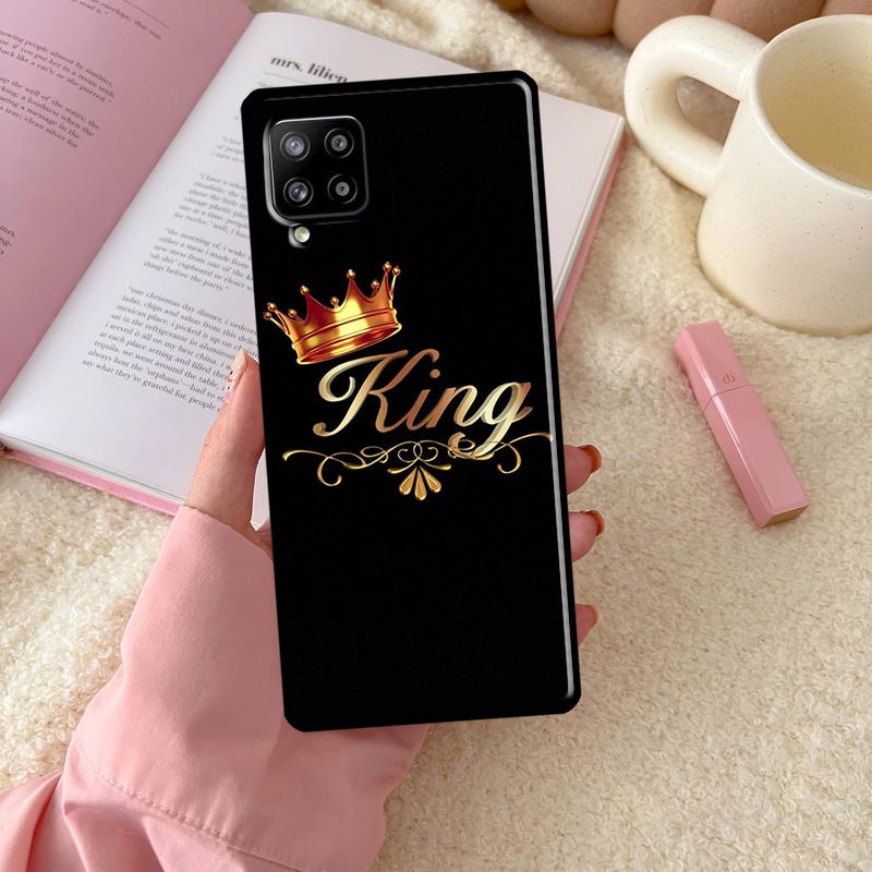 Queen King Crown For Samsung Galaxy A55 A35 A15 A32 A12 A22 A52 A54 A34 A14 A56 A36 A26 A16 A13 A53 A06 Case