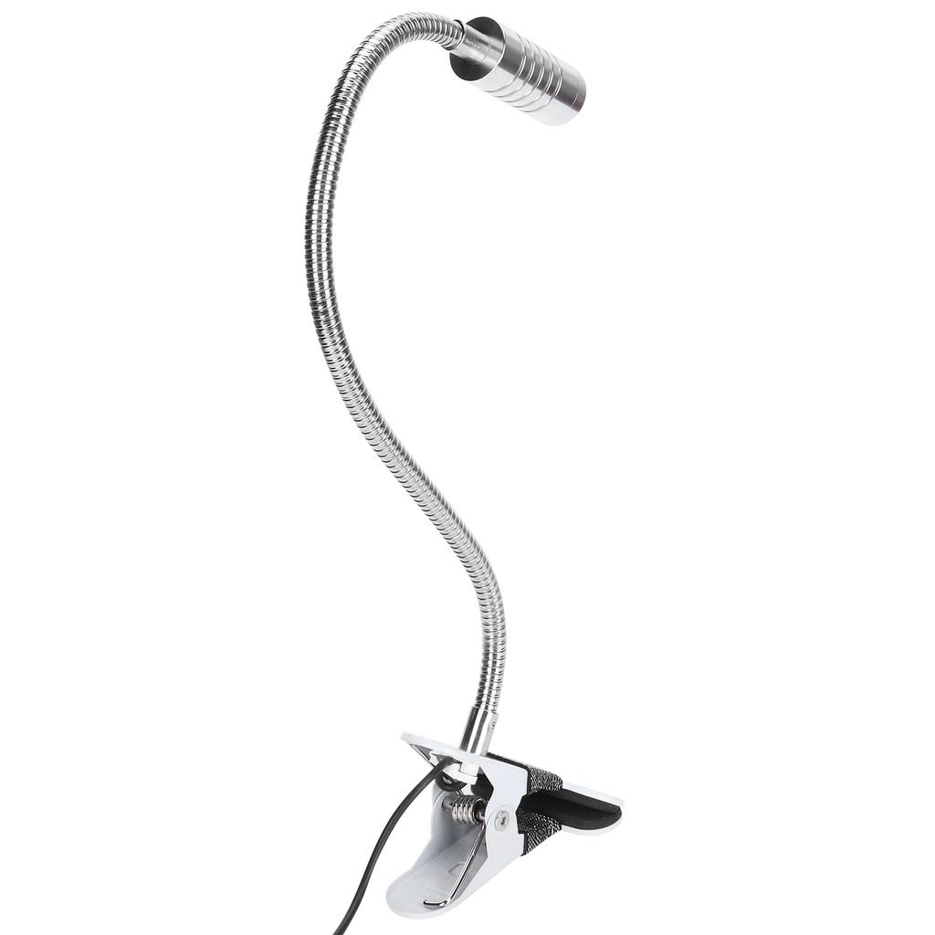 USB Powered ClipOn Desk Lamp Home LED Reading Flexible Table Lamp Silver Warm Light