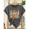 Women's Elegant Style Plus Size Loose Short Sleeve Hippie Soul Hippie Floral Print Pattern Round Neck Women's Comfortable Soft Breathable New Spring