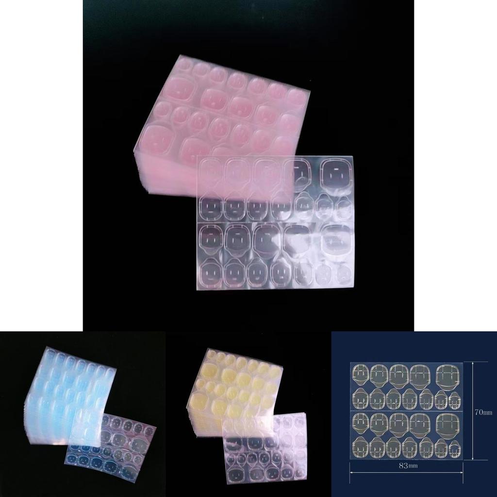 Transparent Double-sided Sticky Jelly Nail Adhesive For Extended Manicure Lifespan 24 Pieces 0.35mm Yellow Gel