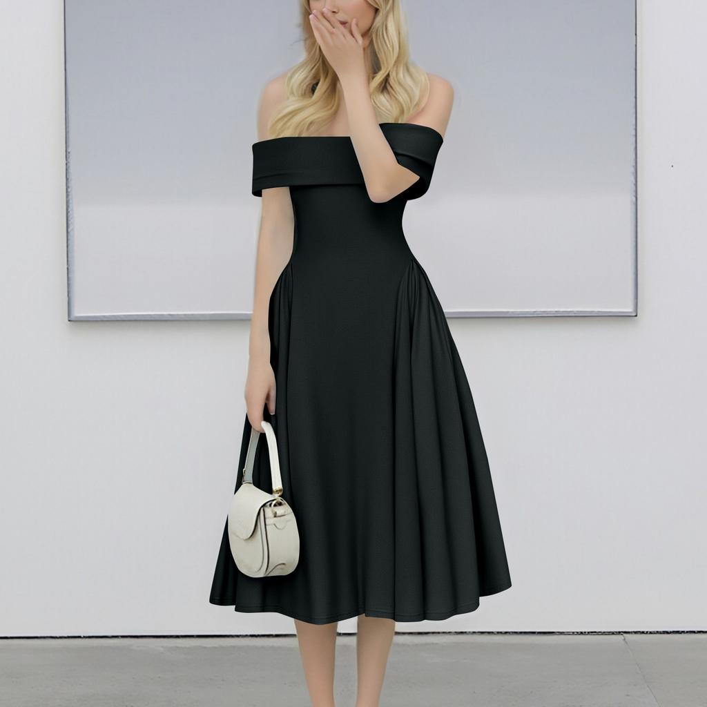 Sexy One-shoulder Back Elegant Color Tube Top Dress For Women