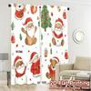 2pcs  Curtains Cute Christmas Snowman Teddy Bear (3) Modern Curtain Fabric Yarn Curtains Holiday for Bedroom   Living Room   Office