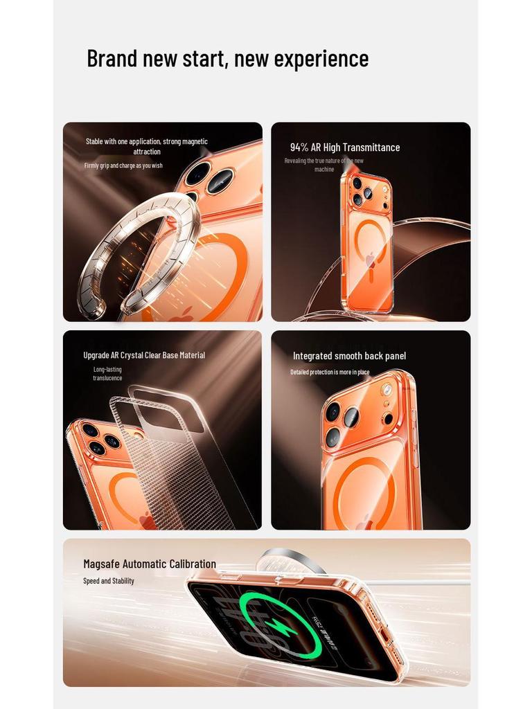 iPhone 17 Pro Max Magnetic Transparent Case with Drop Protection