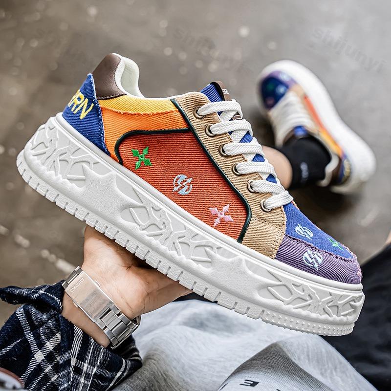 Fashion 2025 Autumn New Fashion Trend Casual Low Top Thick Soled Canvas Shoes for Men Comfortable Versatile Niche Design Chunky sneakers