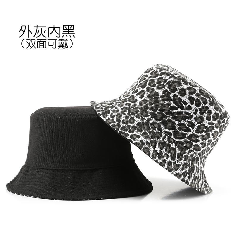 

Весенняя простая двусторонняя панама с леопардовым принтом, шляпа для активного отдыха и досуга, солнцезащитная шляпа-ведро average size