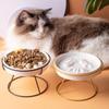 High-Foot Ceramic Raised Pet Bowl Neck Guard Flat Face Cat Stand Bowl Large Diameter Slow Feeder Bowl Outdoor Feeding