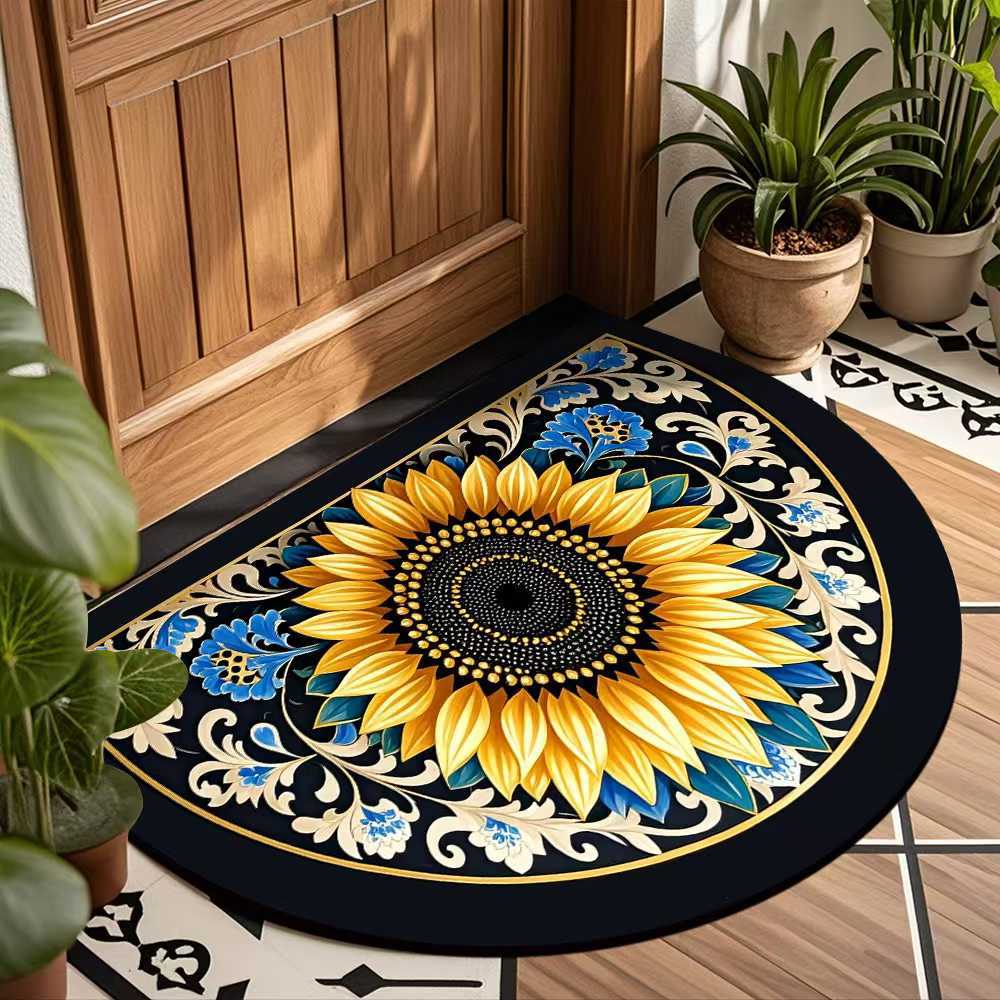 

Скандинавский полукруглый коврик для пола, коврик для входной двери дома, износостойкий и грязезащитный коврик для ног, уличный коврик для пола 60 * 90cm