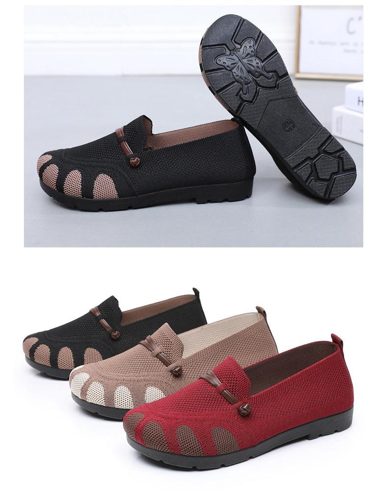 New Style Non-Slip Soft Sole Flat Shoes for Middle-Aged & Elderly Women - Spring/Autumn Comfort Shoes