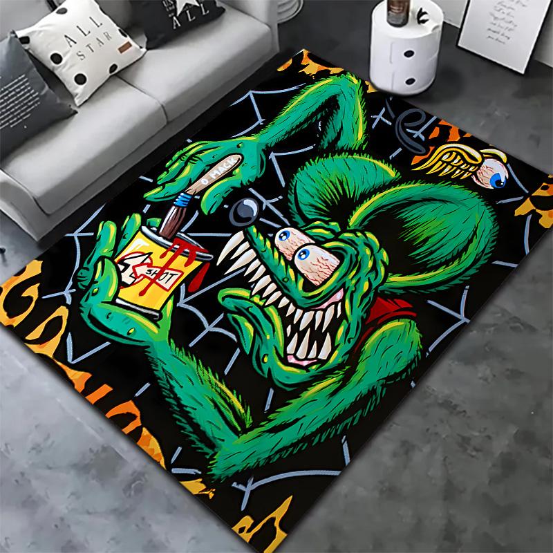 Rat Fink Carpet Rug For Living Room Bedroom Home Sofa Decoration Kids Play Nonslip Floor Mat