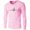Men's Print T Shirt Long Sleeve Sweatshirt Round Neck Inner Thin Base Layer Top For Spring And Autumn Male Clothing