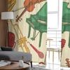 Colorful Cartoon Musical Instruments Tulle Sheer Curtains for Living Room Bedroom Kitchen Decoration Voile Organza Curtains