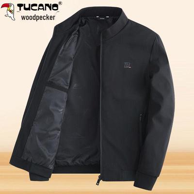 Woodpecker Men's Autumn Jacket: Casual, Thickened Cotton-Padded for Middle-Aged & Elderly
