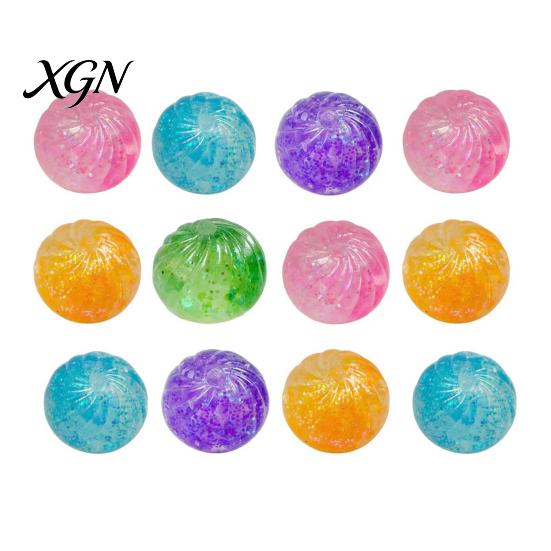 Dumpling Stress Ball 12Pcs Relief Squeeze Toy with Steamer Clear Glitter Steamed Bun Adult Reducer Sensory Soft Stretchy Fidget Party Favors Reliever