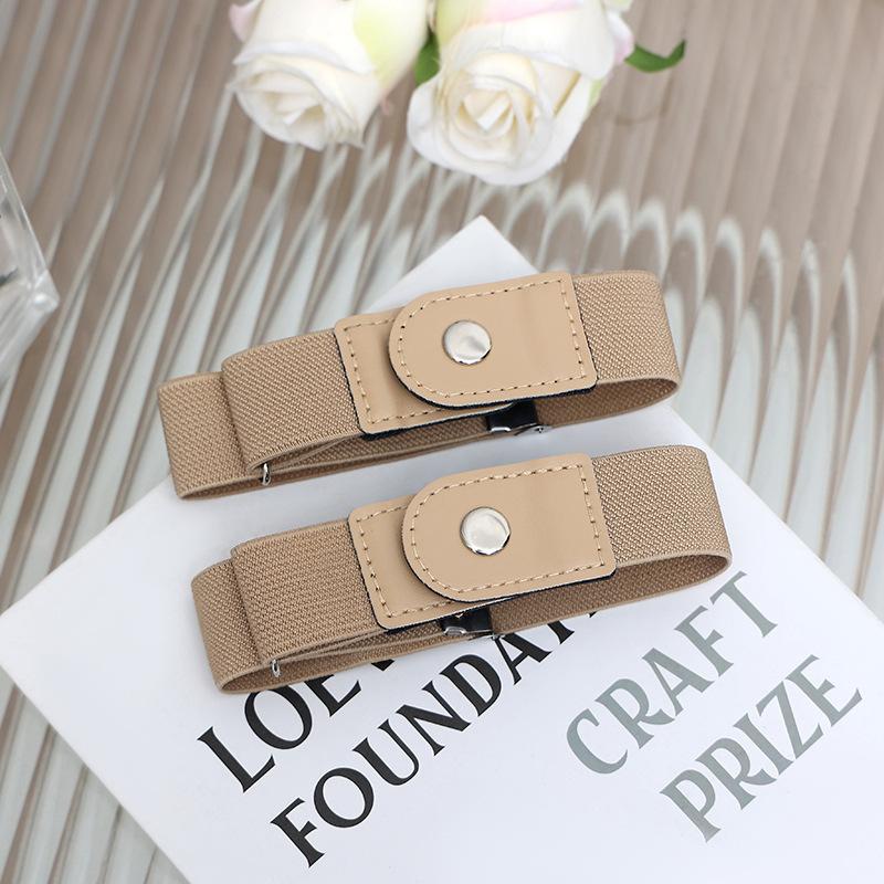 Adjustable Elastic No Buckle Belt Buckle Free Comfortable Stretch Waistband Invisible for Jeans Dresses Work and Casual Wear