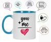 Inkdotpot 11 Oz  Ceramic Coffee  Mugs You   Me  Love Coffee Mugs Great for Bride Groom Engagement Gift Bachelor and Bachelorette