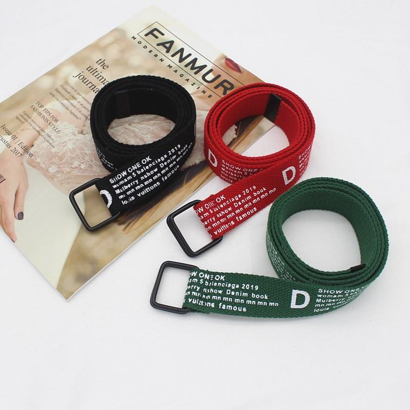 Tactical Belt Black Double Ring Canvas Belt Unisex Jeans Wide Belt