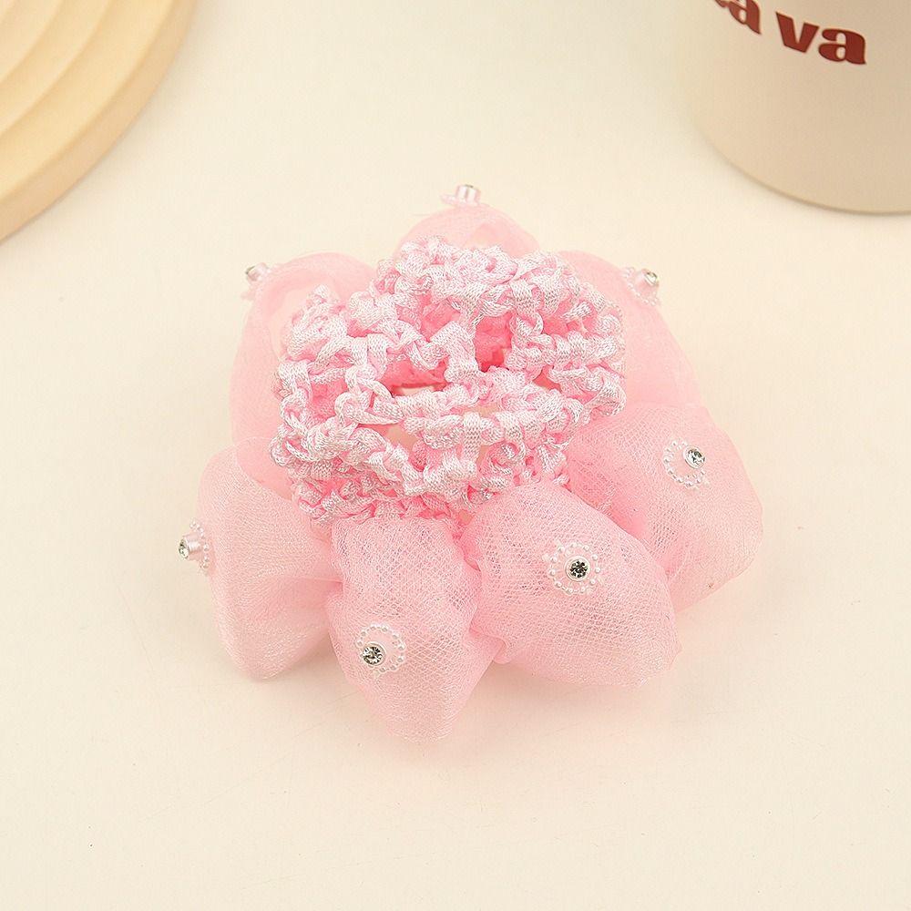 

Хрустальная детская сетка для пучка с пайетками, балетный снуд для пучка, модная сетка для волос с цветком, детская/для девочек p-crystal