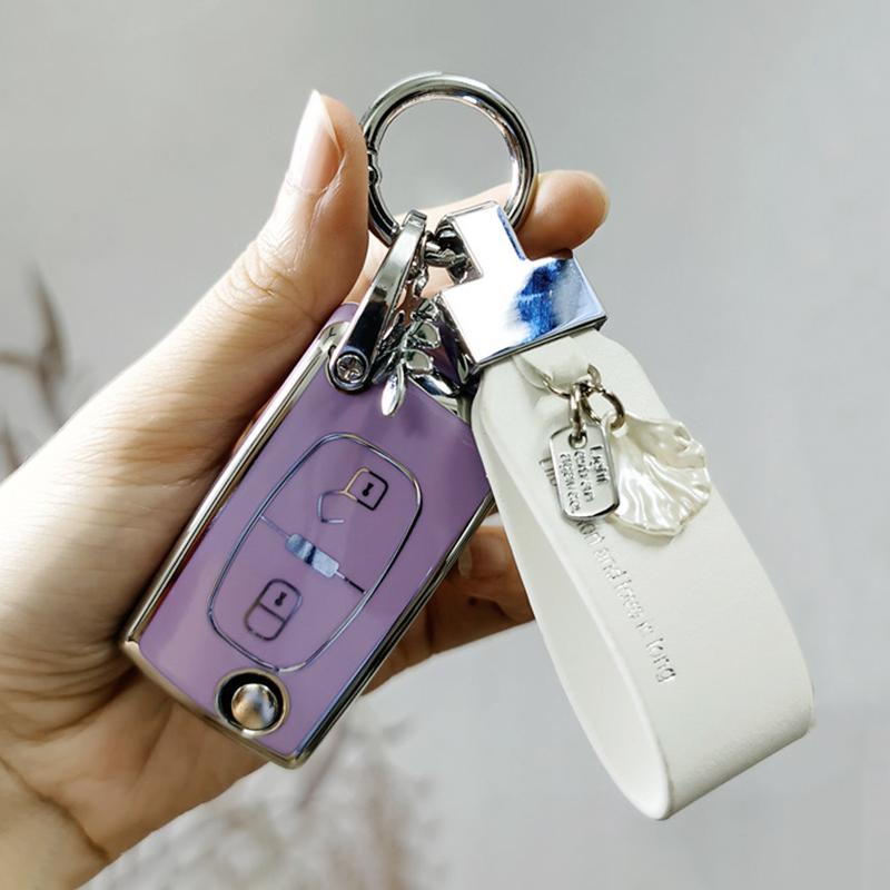 TPU Auto Schlüssel Fernbedienung 2 3 Tasten Klappschlüssel Schale Hülle Für Peugeot 308 207 307 3008 5008 807 Für Citroen C2 C3 C4 C5 C6 C8 Schlüsselanhänger