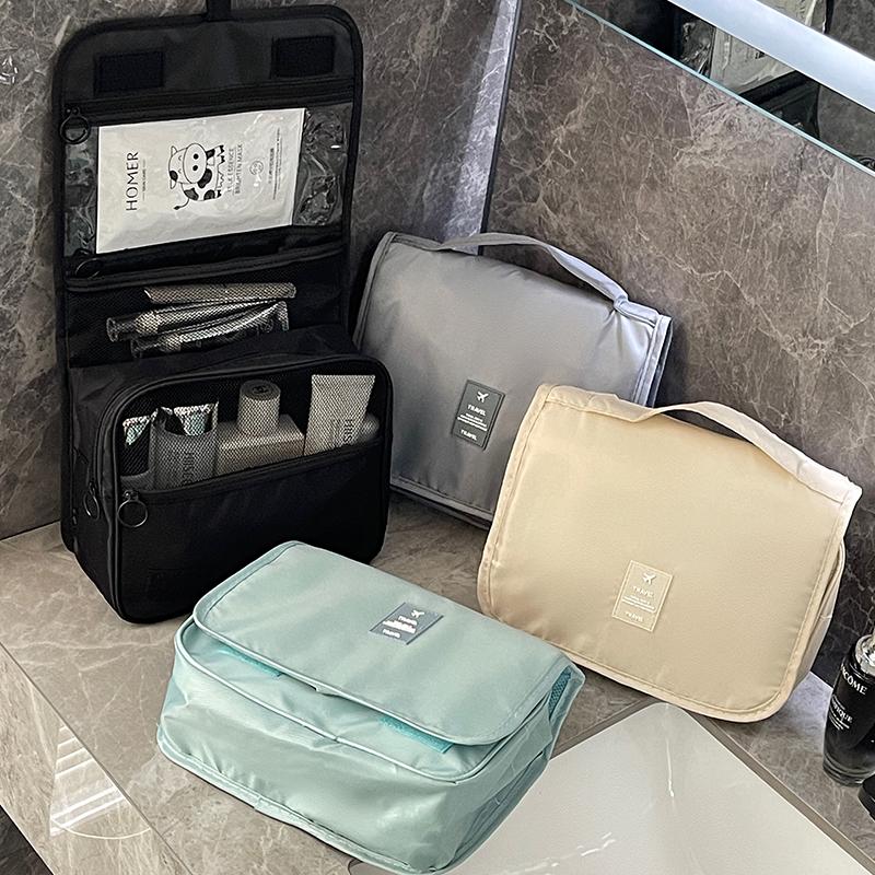 

Portable Waterproof Travel Wash Bag - Large Capacity, Multi-functional Makeup Organizer with Dry-Wet Separation for Men and Women Black (Dry-Wet Separation)