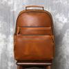 Vintage Rindsleder Rucksack Oberste Schicht Aus Echtem Leder Herren Hohe Kapazität Computer Rucksack Lässiger Geschäftsreise Rucksack