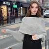 Womens Crossed Back Knitted Cover Up Scarf with Sleeves Sweater Shawl Wrap Shrug Layering Solution For Chilly Environment