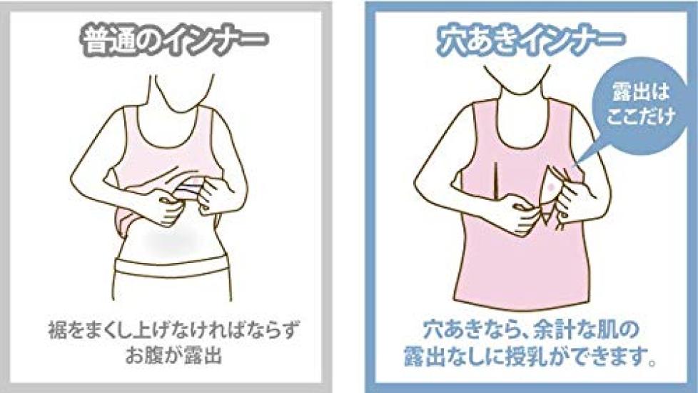 Camisola Simple Perforada Mohouse Ropa Interior de Lactancia con Abertura para Lactancia Ropa de Lactancia (Carbón)