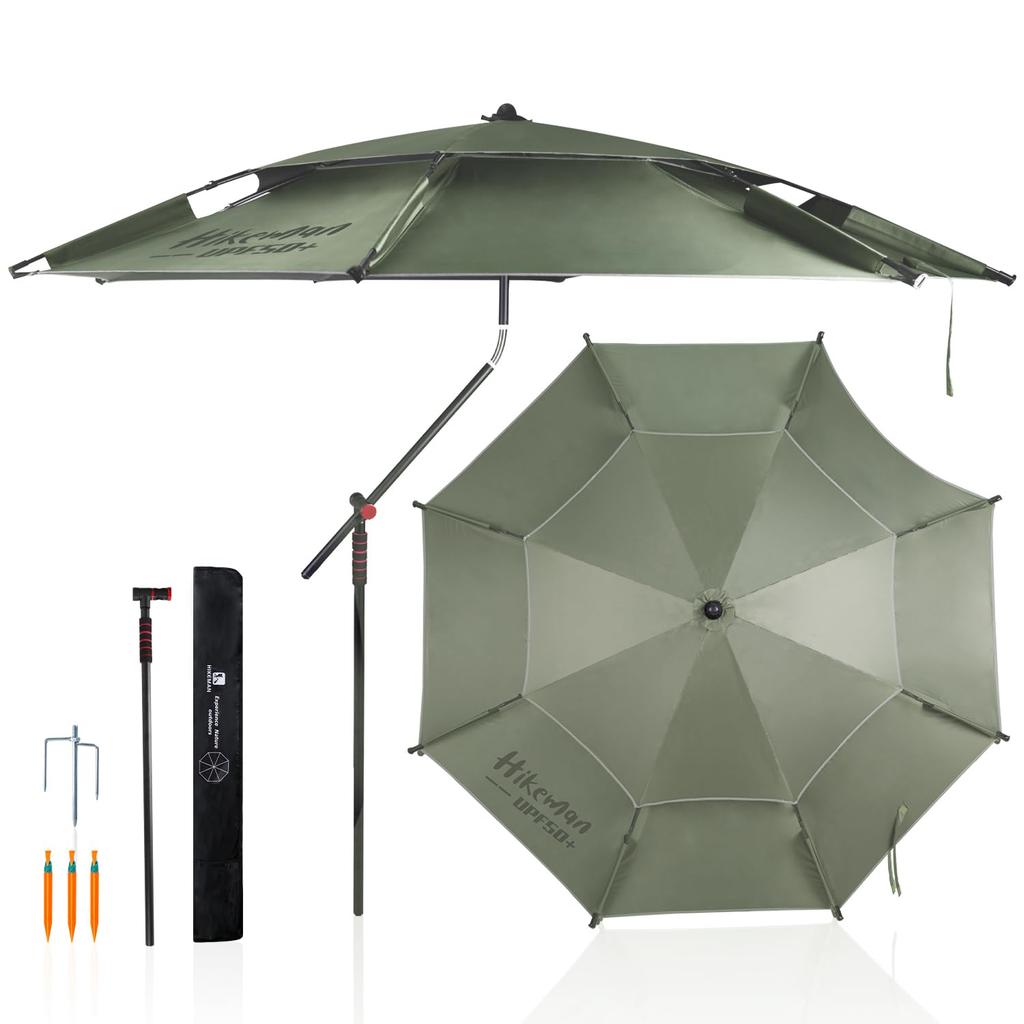 Fiske Paraply Vindbestandig Stor Fiske Paraply Strandparaply Fiske Paraply Solskjerm med Vippefunksjon Lett Bærbar Skrustikke Vanntett