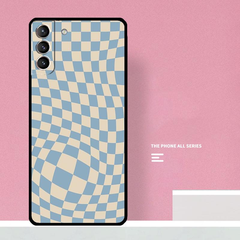 Check Orange Green Moss Twist Phone Case For Samsung Galaxy S26 S23 Ultra S20 S21 S22 S24 S25 Plus S10 S25 FE Cover Coque