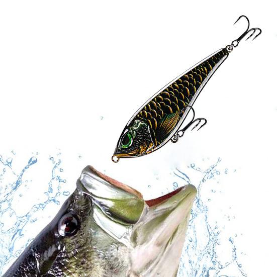 Fishing Bait with Treble Hook 3D Eyes Realistic Looking Bright Colors Natural Swimming Posture Hard Bait Artificial Lure