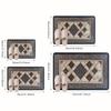 1pc Rectangular Indoor/Outdoor Welcome Door Mat - Decorative Ceramic Tile Pattern with Geometric Border, Machine Washable Polyester Mat for Living