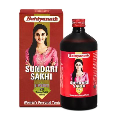 Sundari Sakhi Tonico Benessere Donna 420 ml Con 28 Compresse Extra Erbe Miscela di Supporto Quotidiano alla Vitalità