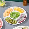 Reusable Round Divided Food Storage Tray BPA-Free Plastic Portable Dinner Plate for Diet Control Meal Prep
