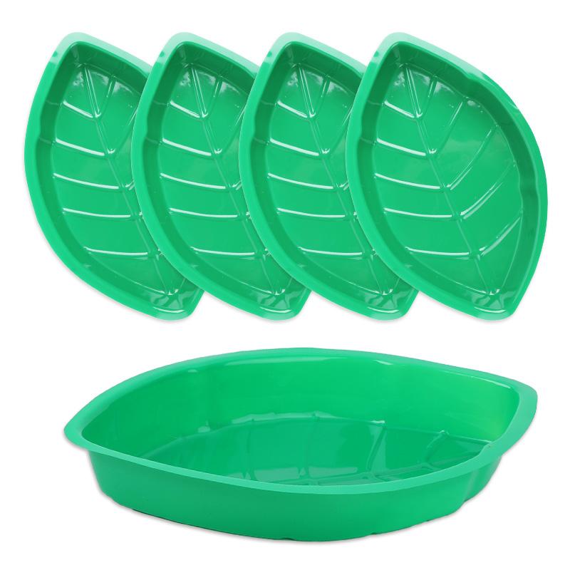 

6Pcs Green Palm Leaf Plate Snack Food Candy Tray Hawaiian Tropical Summer Party Decoration Jungle Birthday Party Wedding Supply