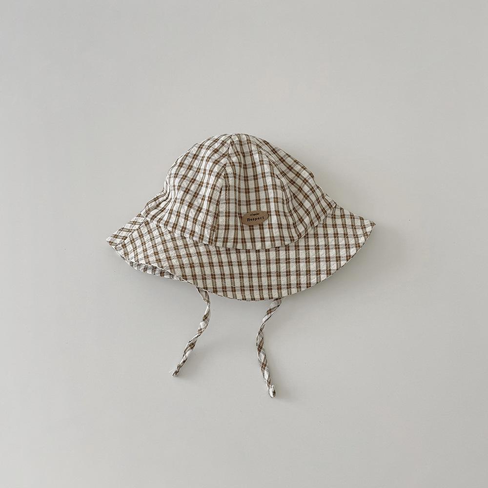 Kinder Vintage Karo Eimerhut Dünne Frühling Herbst Sonnenschutzmütze für Jungen und Mädchen Sommer Outdoor Sonnenschutz